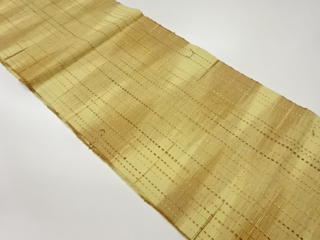 手織り紬変わり織破線模様織出し名古屋帯